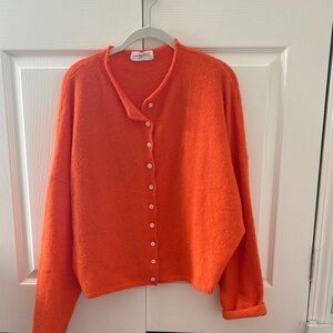 Carly Jean Los Angeles Vibrant Orange Cardigan
